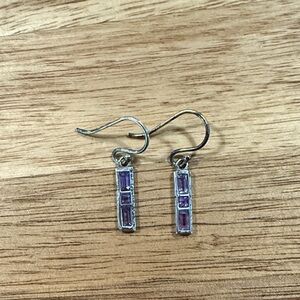 Silver and Amethyst Drop Earrings